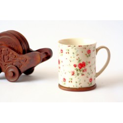Exquisitely hand crafted wooden coasters with a trolley shaped holder