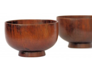 Hand crafted Japanese Wooden Soup bowl - Set of 2