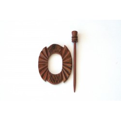Hand Carved Wooden Shawl Pin - HSPA-23