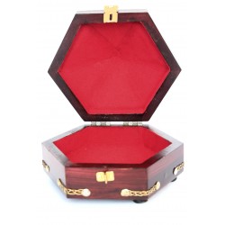 Beautiful hexagonal  wooden jewelry box