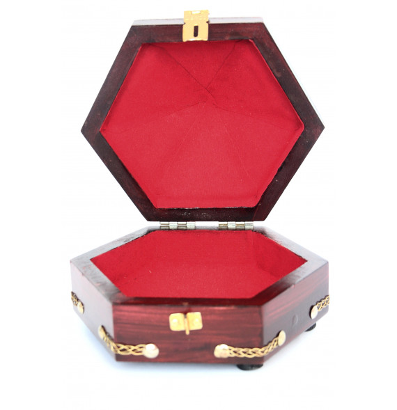 Beautiful hexagonal wooden jewelry box