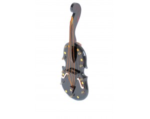 Guitar shaped wooden key holder rack in a smooth polished finish