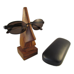 Nose shaped wooden specs holder