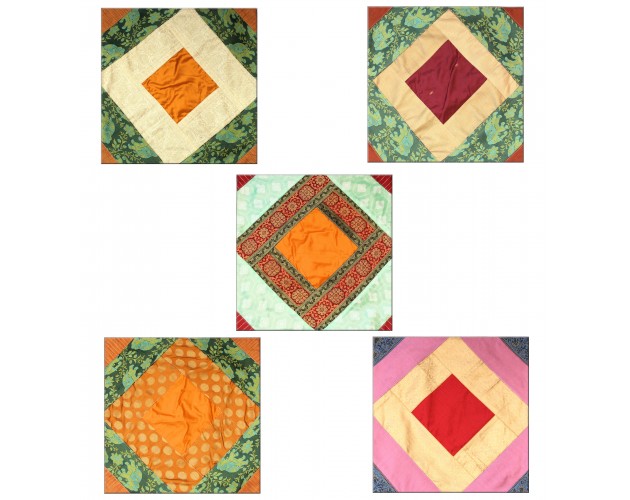 Beautiful set of mandala silk brocade cushion cover