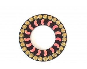 Round Decorative Shawl Pin with brass inlay - CV-1076
