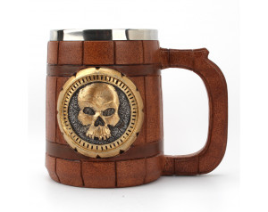 Viking Skull Beer Mug with Stainless Steel Liner