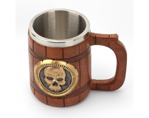 Viking Skull Beer Mug with Stainless Steel Liner