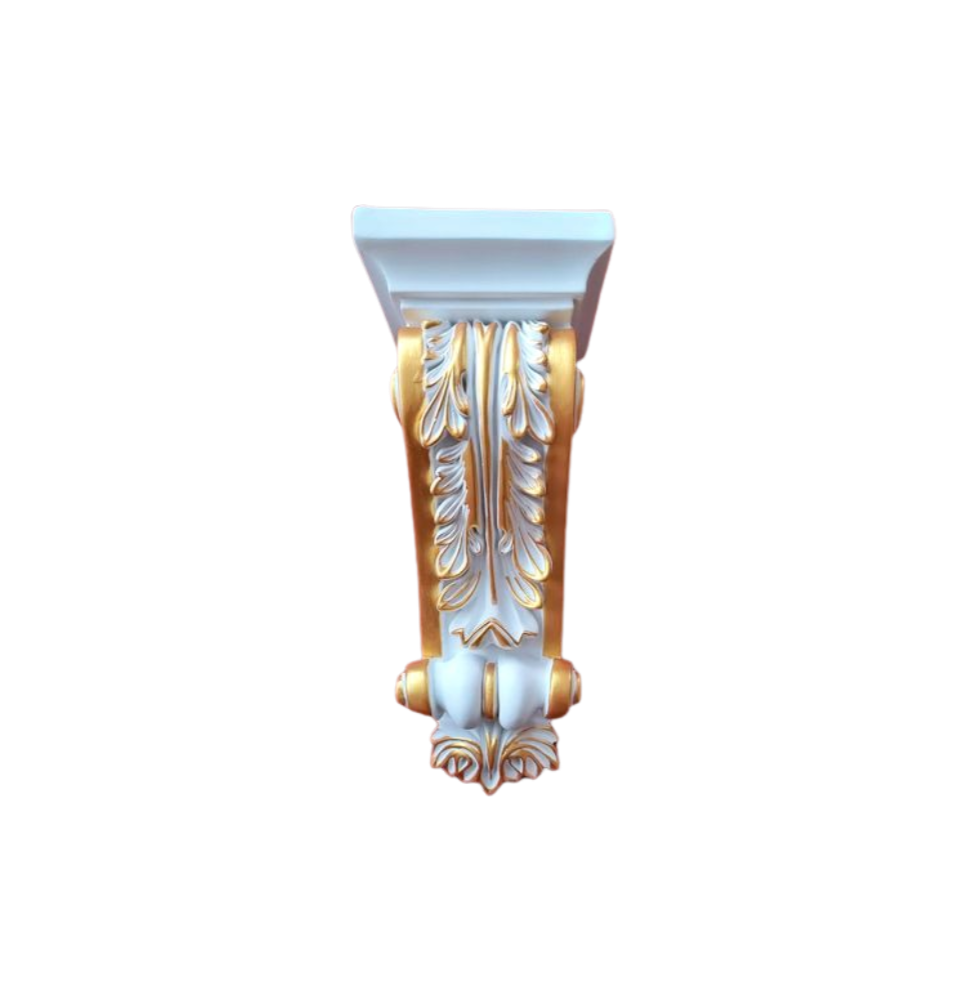 Highly Detailed Gold painted Polyurethane Corbels for home decoration