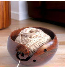 Wooden Yarn Bowl 6"x3"-Keep your yarn tangle free, clean and organised