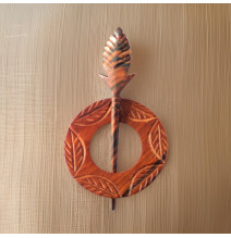 Hand Crafted Wooden Carved Shawl Pin - AW1058