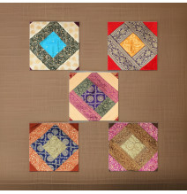 Beautiful set of mandala silk brocade cushion cover