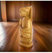 Stunning hand carved wooden Buddha sclupture - Feng Shui